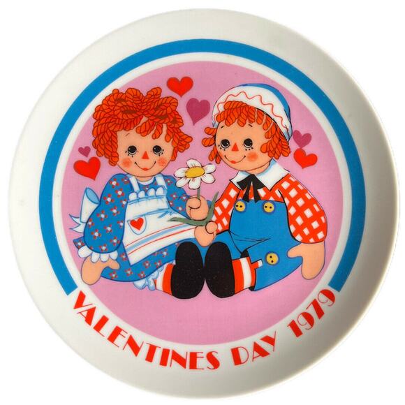 Vintage Raggedy Ann & Andy Valentines 1979 SCHMID Porcelain Collector's Plate! - Picture 1 of 7